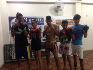 Ramesh Pandey competing in the Muay Thai ring