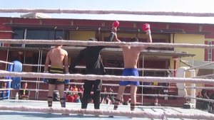 Ramesh Pandey competing in a Muay Thai fight